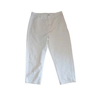 NWT BLANKNYC White High Rise Barrel Leg Crop Jeans Casual Denim Pants